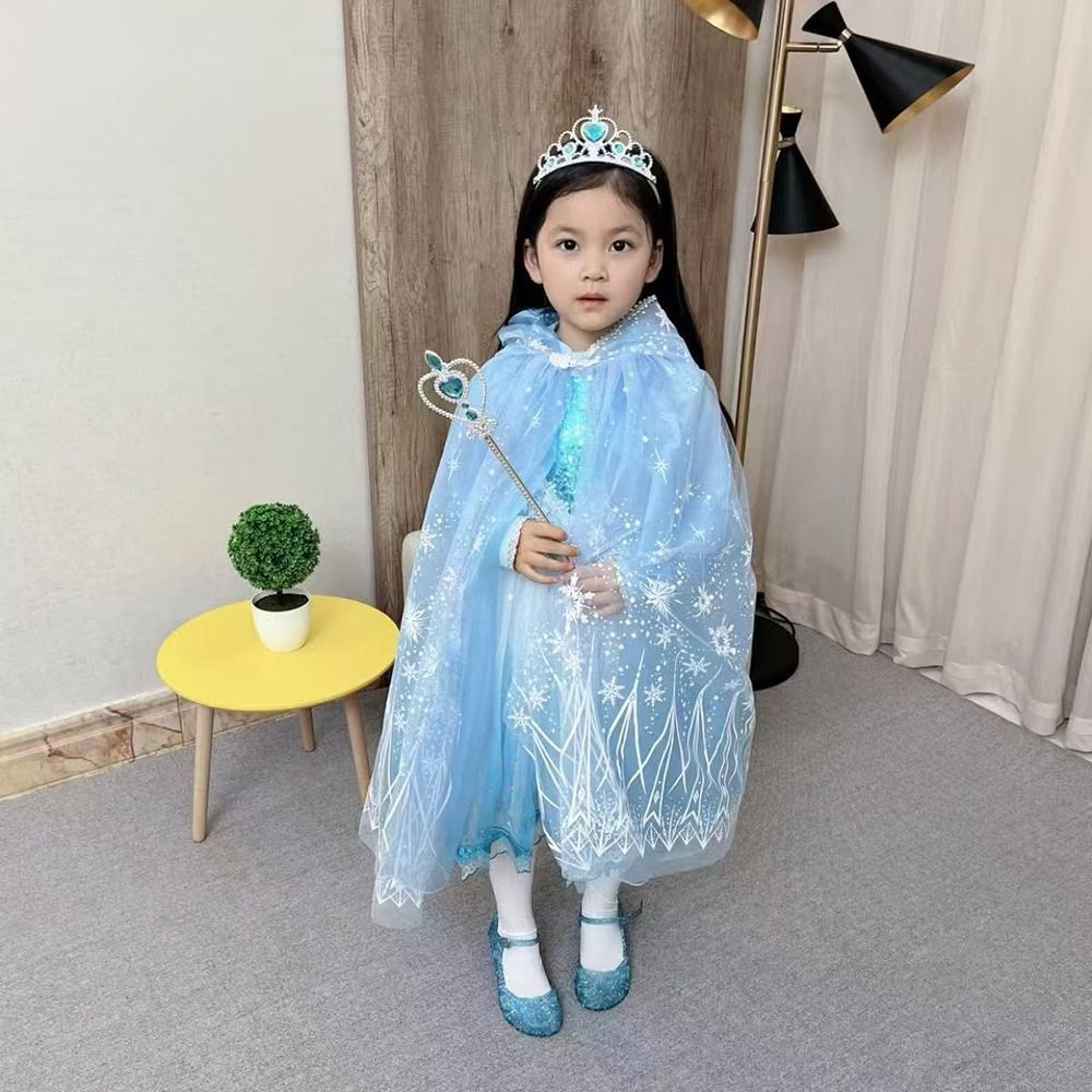 NKSFX Trang Phục Trẻ Em Áo Choàng, Lưới Dễ Thương Bé Gái Công Chúa Cape, Ngọt Ngào Cosplay Kim Sa Lấp Lánh Đầm Thanh Lịch Mũi Hiệu Suất Phụ Kiện