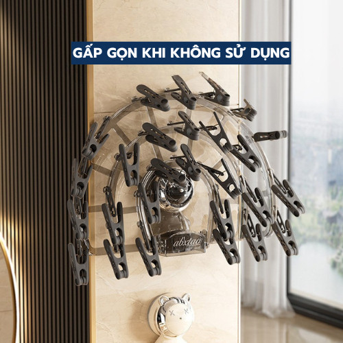 Kẹp phơi đồ hình gấu xinh xắn, hút chân không gắn tường tiện dụng và chắc chắn