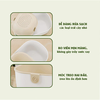 Hộp Đựng Đồ Ăn Vặt 2 Lớp Tiện Lợi Lux Home Tích Hợp Rổ Rửa Hoa Quả, Rau Củ Có Lỗ Thoát Nước