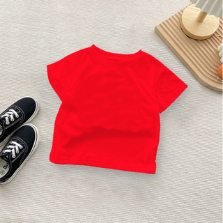 Áo thun tay ngắn đơn giản màu trơn cho bé trai, phù hợp cho cả đi chơi và ở nhà, áo thun tay ngắn đa năng
