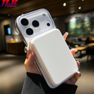 [JLK] Ốp lưng mỏng trong suốt từ tính cho iPhone 14 15 16 17 Pro Max Air Wireless Sạc siêu cứng PC Slim Vỏ chống sốc