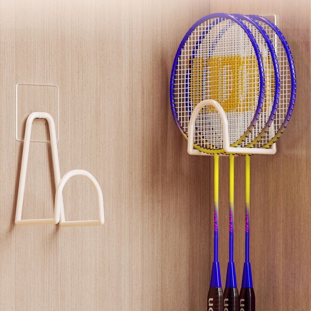 Kệ Treo Vợt Tennis và Cầu Lông AWNGD, Giá đỡ vợt kim loại gắn tường không cần đục lỗ cho cả Pickleball.