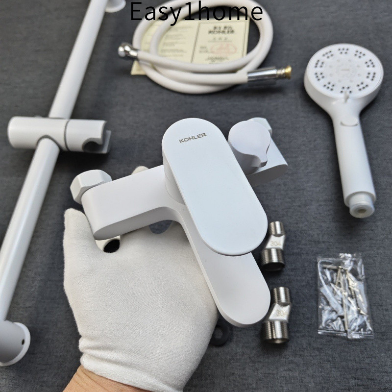 【KOHLER】Vòi sen, vòi sen trộn, van trộn màu trắng, van trộn đồng toàn bộ, vòi nước nóng lạnh, công tắc trộn phòng tắm, b