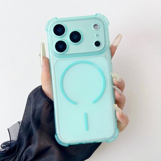 Sương mù băng bốn góc chống rơi thích hợp cho vỏ điện thoại iPhone 17 bán trong suốt mờ sạc không dây iPhone 16 promax bảo vệ