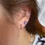 Springevenstar Xu Hướng Xanh Pha Lê Ngôi Sao Pentagram Mini Bông Tai Nữ Thoáng Mát Ngọt Ngào Thẩm Mỹ Bông Tai Thời Trang Y2k Trang Sức Springevenstar