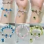 AqToCna Tinh Tế Bướm Ice Cra Gradient Glaze Pha Lê Đính Hạt Vòng Tay Nữ Bé Gái Co Giãn Ngọt Ngào Dễ Thương Lắc Tay Trang Sức Thời Trang AqToCna