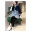 Áo sơ mi mỏng dài tay nữ mùa xuân phong cách mới Áo sơ mi nhỏ dài tay khâu màu Áo sơ mi Denim giả độc đáo dành cho nữ cao cấp