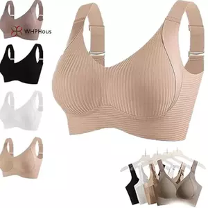 < WHPHous-t > Đồ lót liền mạch nữ 2025 Phong cách mỏng Ngực to ngực nhỏ Không dây Plus Size Áo ngực có thể tháo rời & Chống chảy xệ Đẹp