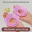 < Honeyba > 1 Cặp Dây Đeo Tay Spa Rửa Mặt Hình Hoa Silicon Màu Trơn Chống Thấm Nước Phụ Kiện Tóc Quấn Đầu Trang Điểm Handmade Đẹp
