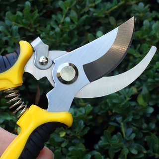 Kéo sân vườn Lưỡi dao sắc bén bằng thép không gỉ Tay cầm chống trượt Lò xo tự động Cắt tỉa sân vườn Màu vàng Đỏ