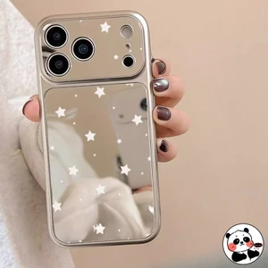 Ốp Điện Thoại Gương Bạc Cho iQOO Neo 10 10R 9 9S Pro Plus 8 Pro 5G 4G Vỏ Sang Trọng Hoạt Hình Ngôi Sao Dễ Thương Ins Phong Cách Trang Điểm Vỏ Mềm