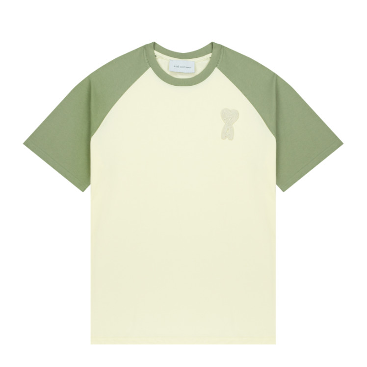 Chất Lượng Cao Phong Cách Mới 135 #Unisex Áo thun ngắn tay màu tương phản Áo thun ngắn tay thông thường