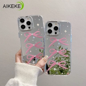 Ốp Điện Thoại Nơ Màu Hồng ins Style Cho Vivo T4 Pro Ultra Lite T4R T4X T3 Pro Lite T3X T2 Pro Z5i U3 5G 4G Vỏ Gương Mạ Đơn Giản Ngọt Ngào Chống Rơi Vỏ Mềm