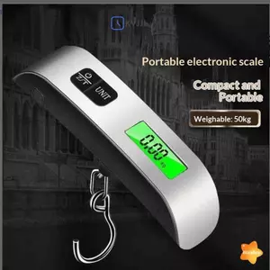 Cân kỹ thuật số Cân bằng điện tử Di động 50kg 10g Cân treo hành lý nhà bếp Vali Cân du lịch Túi hành lý Trọng lượng mới
