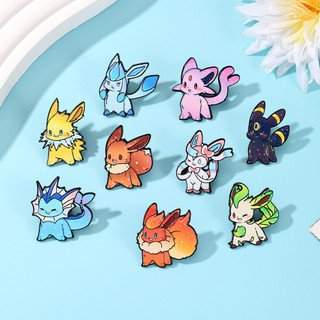9 Cái / bộ Hoạt Hình Pokémon Eevee Huy Hiệu Túi Đựng Bút Chì & Trâm Trang Trí