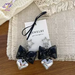 HFTOY Thời Trang Đa Năng Nơ Trái Tim Dây Đeo Điện Thoại Dây Đeo Cổ Tay DIY Handmade Nơ Móc Khóa Bapa Phụ Kiện Trang Trí Quà Tặng ~