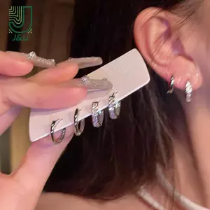 4 Cái / bộ Bông Tai Vòng Pha Lê Zircon Thẩm Mỹ Dành Cho Nữ Hợp Thời Trang Bông Tai Tinh Tế Thoáng Mát Hàng Ngày Phụ Kiện Trang Sức Quà Tặng