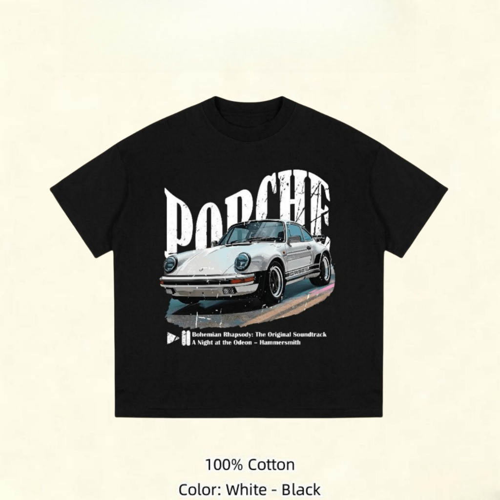（Giao hàng 24h）Angela Áo thun Nữ "Por911" Unisex Form Rộng 220Gsm 100% Cotton Local Brand