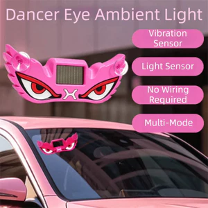 Demon Eye LED Đèn Ô Tô Không Dây Chạy Bằng Năng Lượng Mặt Trời Rung Kích Hoạt Màn Hình Năng Động Thông Minh Khí Quyển Ánh Sáng Hút Cốc Gắn Chống Thấm Nước Nội Thất Tự Động Phụ Kiện Tạo Kiểu Bên Ngoài