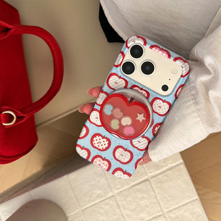 [Sheren] Ốp điện thoại sáng tạo Apple Fun màu đỏ Thích hợp cho i17 16 15 14 13 12 11 pro max Vỏ bảo vệ chống sốc