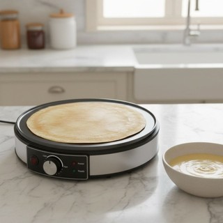 Máy làm bánh Crepe điện SENRTY, Máy làm bánh nướng điện bằng nhôm tròn, Nhiệt độ có thể điều chỉnh tiện lợi Kích thước lớn Chảo chiên chống dính