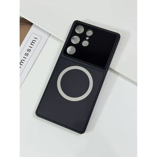 Cửa sổ lớn nhẹ phù hợp với ốp lưng điện thoại Samsung S26Ultra S25Ultra sạc không dây S24 màu chặn chống rơi cứng