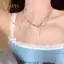 PNPIA- Nhiều Màu Sắc Nghiền Đá Đính Hạt Nelace Cho Nữ Cô Gái Ánh Sáng Sang Trọng Trái Tim Ngọt Ngào Xương Đòn Dây Chuyền Phụ Kiện Trang Sức Quà Tặng