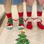 PNPIA- 1 Cặp Ông Già Noel Dễ Thương Cây Giáng Sinh Cotton Stoings Giáng Sinh Từ Hút Tay Trong Tay Sos Unisex Cầm Tay Dài Sos