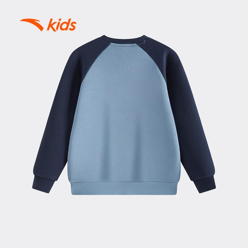 ANTA Kids Áo Nỉ Sweater Bé Trai Cổ Tròn Form Rộng 352546724U - Chất Liệu Cotton Mềm Mại, Phong Cách Thể Thao