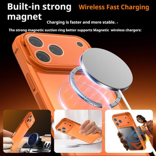 Ốp điện thoại bảo vệ ống kính cao cấp cho IPhone 17 Pro Max 12 13 14 15 16 Pro Max Vỏ mờ từ tính Vỏ chống sốc
