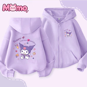 Mới Kuromi, Giai Điệu, Cinnamoroll Họa Tiết In Hình Dây Kéo Áo hoodie Cho Bé Trai Và Bé Gái Cùng Phong Cách Harajuku Phong Cách Giải Trí Có Mũ Trùm Đầu Áo hoodie Dài Tay