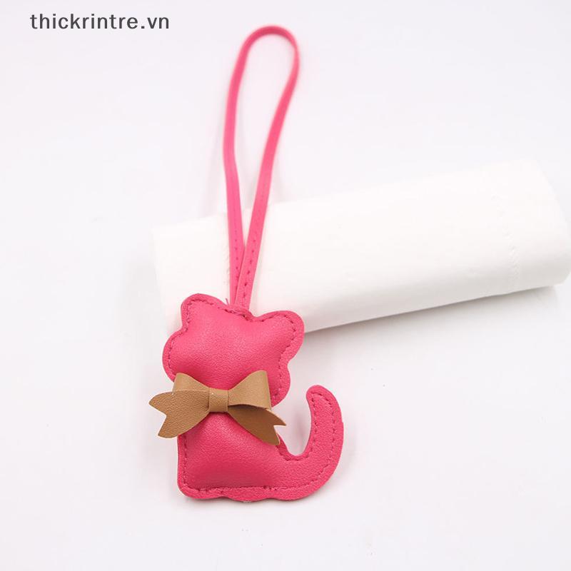 THI Móc Khóa Túi Charm Đáng Yêu Thắt Nơ Chi Tiết Món Quà Hoàn Hảo Túi Da Mặt Dây Chuyền Phụ Kiện VN