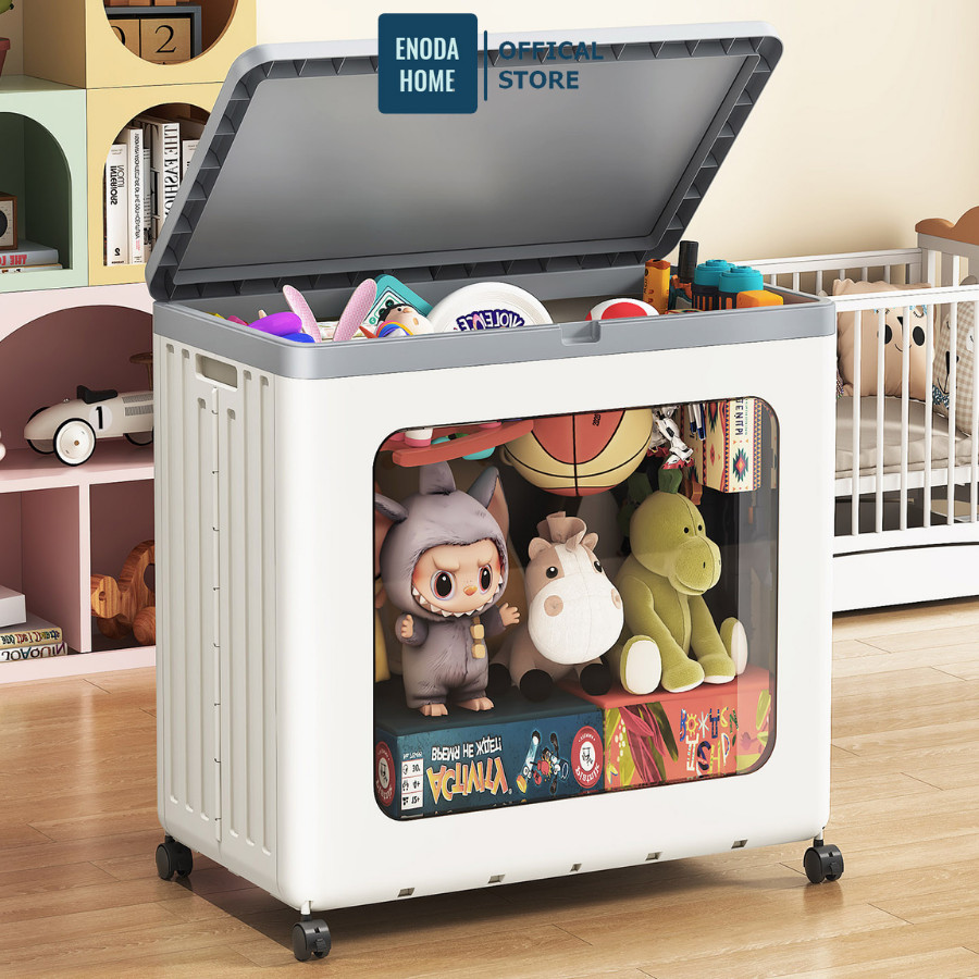 Hộp Đựng Đồ Chơi Gấp Gọn ENODA HOME, Thùng Đựng Quần Áo Dung Tích Lớn, Hộp Đựng Đồ Có Bánh Xe Q431