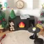 Gamchiano Nhà Búp Bê Lò Sưởi Vật Dụng Phong Cảnh, Nội Thất Thu Nhỏ Cho Nhà Bếp Gia Đình Đồ Trang Trí Phòng Khách