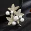 Springevenstar Thời Trang Lá Ngọc Trai Thổ Cẩm Cho Nữ Cây Thổ Cẩm Quần Áo Áo Áo Trang Sức Dự Tiệc Phụ Kiện Quà Tặng Springevenstar