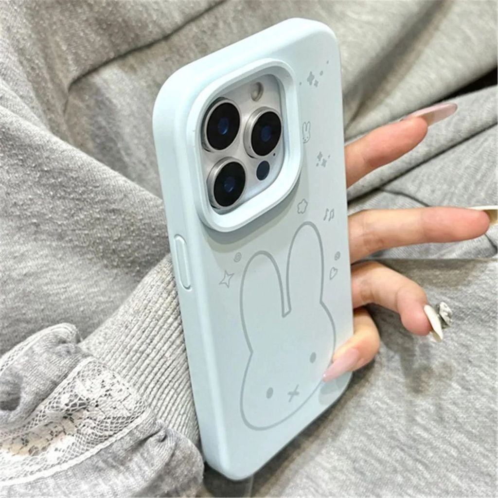 Vỏ iPhone Chú Thỏ Nhỏ Đường Nét, Chống Sốc Mềm, Phù Hợp iPhone 17/16/15/14/13