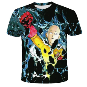 One-Punch Man in hoạt hình unisex Áo cổ tròn ngắn tay dễ thương và sành điệu
