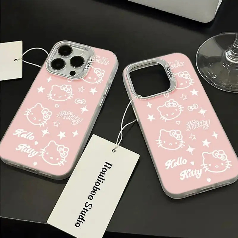 Ốp lưng phong cách dễ thương Kitty hồng, cho giới trẻ yêu thích Bảo Vệ Camera Cấp iPhone 17/16/15/14/13/12/11/X/XS Max