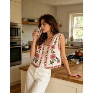 Áo Vest ngắn thêu ZA 6895022