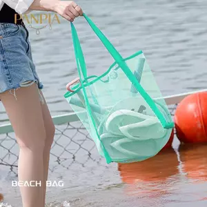 PNPIA- Túi xách lưới ngoài trời lớn Túi đựng đồ chơi trẻ em Túi lưu trữ Tote bền cho hoạt động bơi lội và bể bơi trên bãi biển