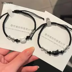 Bigapple 2 Chiếc Mặt Dây Chuyền Mèo Dễ Thương Tay Dệt Vòng Tay Thời Trang Đa Năng Nữ Kỳ Nghỉ Hàng Ngày Mặc Trang Sức Quà Tặng RDG
