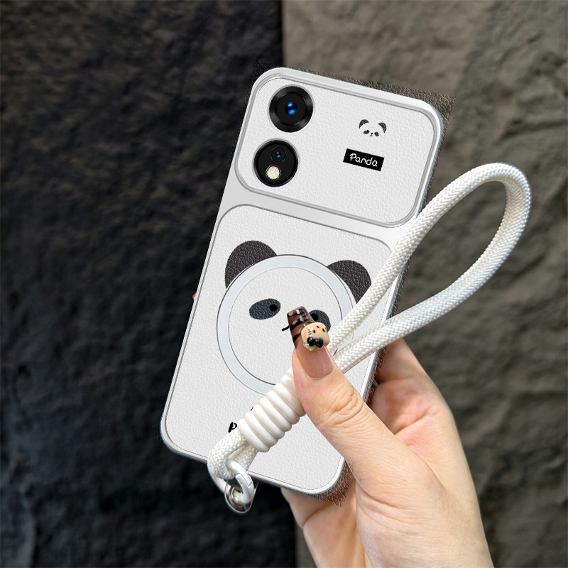 Ốp Lưng Cho OPPO Reno 8t a18 a38 4g a78 a58 a98 8t a60 a17 a17k 5G Vỏ Điện Thoại Vỏ Mềm Chống Sốc Thiết Kế Mới Thẩm Mỹ Gấu Trúc Dễ Thương Từ Tính Có Dây Buộc Cho Bé Gái TBDTBSXM1