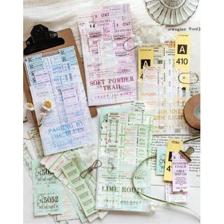 JIANWU Hành Trình Ngọt Ngào Series Vintage Bill Nhãn Tem Phong Cảnh aerial Cắt Dán Thêu Sò Nhãn Dán Sáng Tạo Tạp Chí MStationery