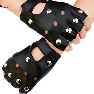[PCW-T] Găng tay ngắn không ngón bằng da Bla Rivets Stud Găng tay nửa ngón thời trang