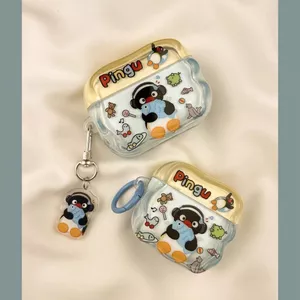 Ốp tai nghe AirPods 3/4 hình chim cánh cụt đeo tai nghe, thiết kế độc đáo, bảo vệ toàn diện, chống va đập, hàng mới 2024