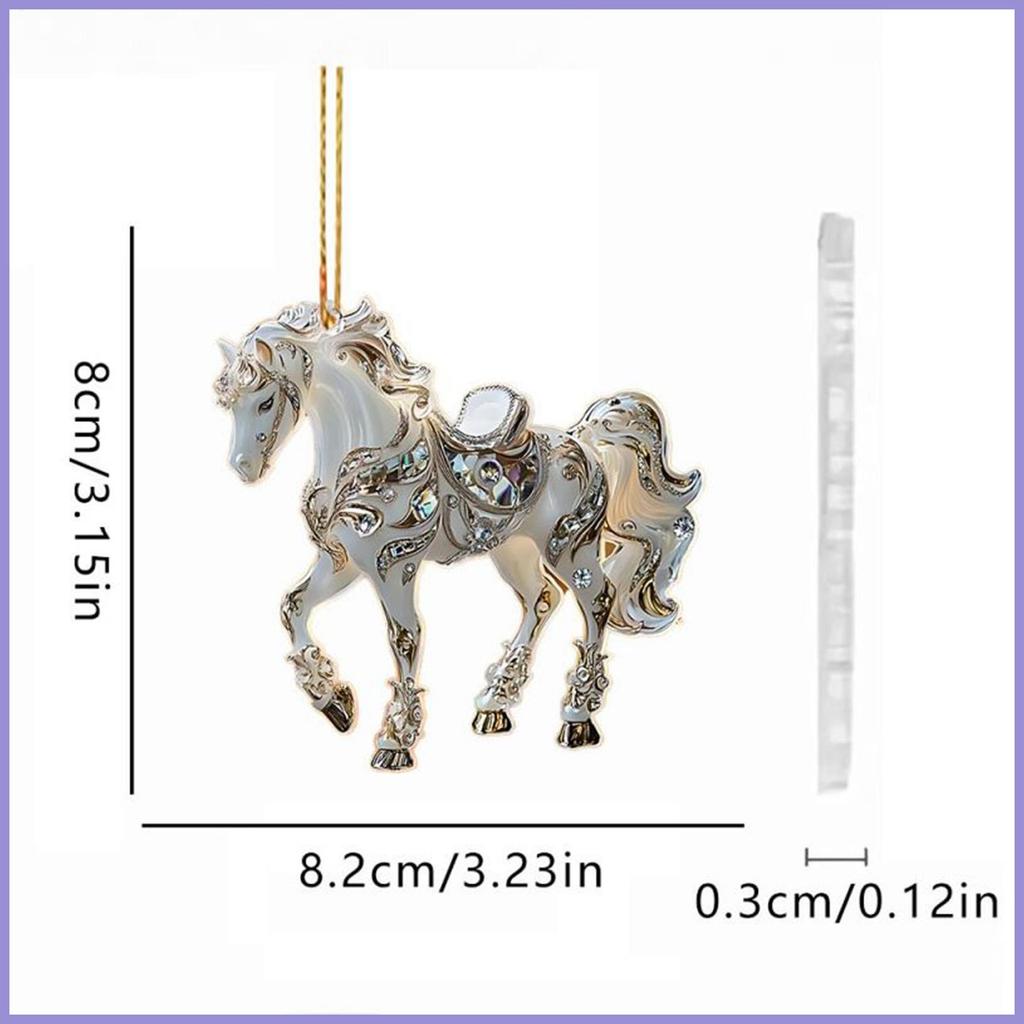 Đồ Trang Trí Ngựa 2D Acrylic Suncatcher Mặt Dây Chuyền Hình Giáng Sinh Ngựa Trang Trí Cho Bé Gái Nữ Ngày Lễ Nhà Tường mueadsyvn