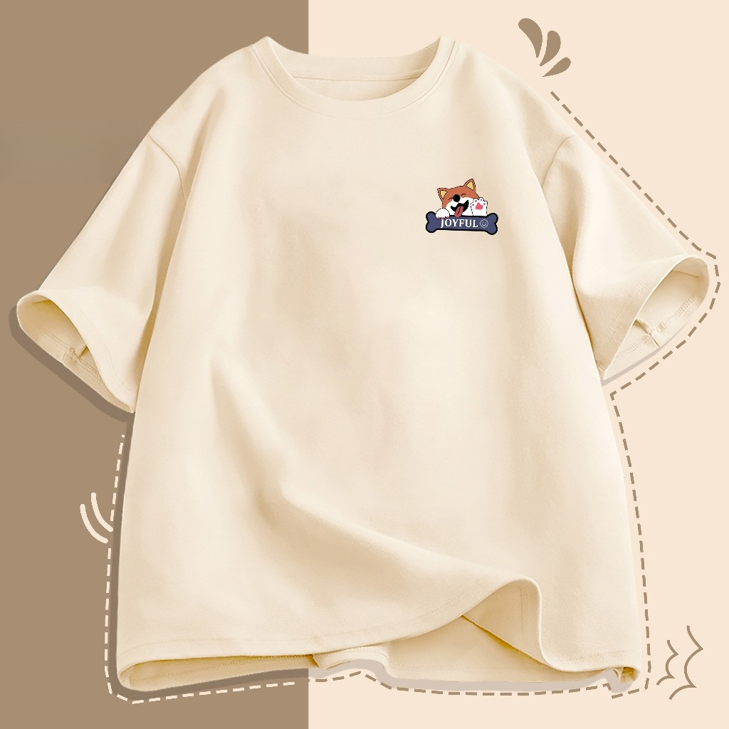 （Giao hàng 24h）Angela áo thun nữ form rộng Những bản in nhỏ dễ thương local brand Bông chất lượng cao 220gsm