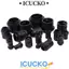 Khớp nối ống sóng ICUCKO, Đầu nối ống nhựa đa kích thước bằng nhựa, Đầu nối ống sóng PP màu đen AD13