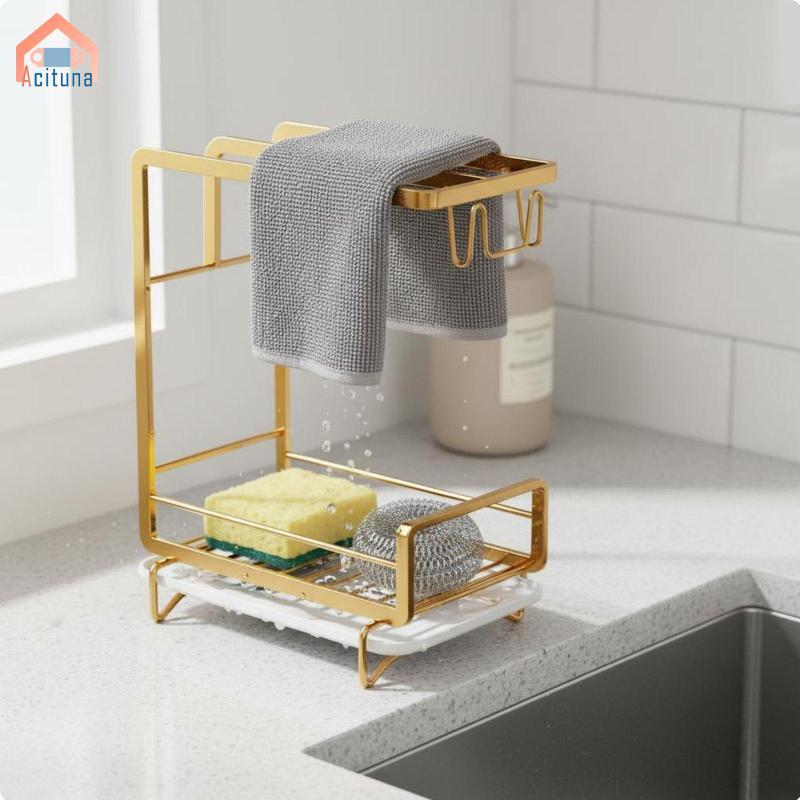 Bồn Rửa Nhà Bếp Giá Sắp Xếp Thiết Kế Thoát Nước Bọt Biển Giá Đỡ Có Khăn Ăn Nhà Bếp Bồn Rửa Nhà Tổ Chức Cho Nhà Vệ Sinh