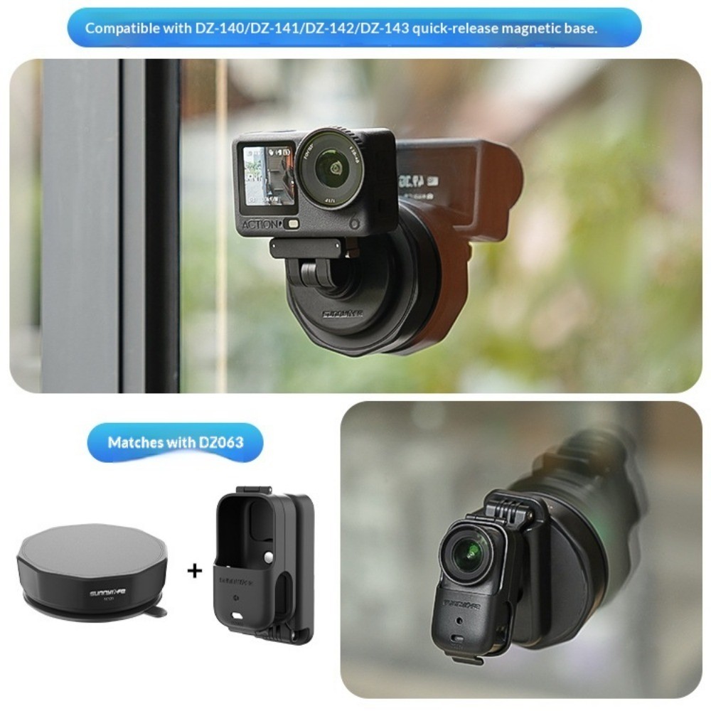 Giá đỡ cốc hút ép đa năng Sunnylife cho máy ảnh thể thao DJI Pocket 4, phụ kiện mở rộng từ tính cho máy ảnh thể thao INSTA 360 X5...